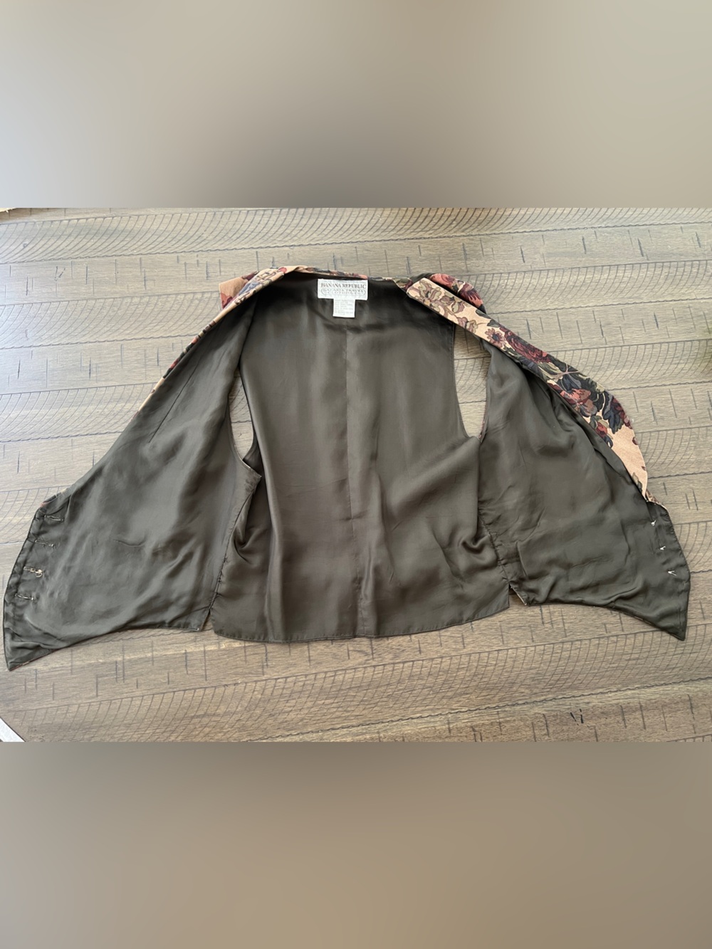 Vintage 90’s Banana Republic Safari & Travel Co Floral Vest LIKE NEW Sz M - Picture 7 of 7